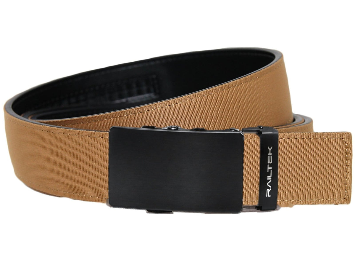 Black Railtek™ Belt – Tan Polyester strap