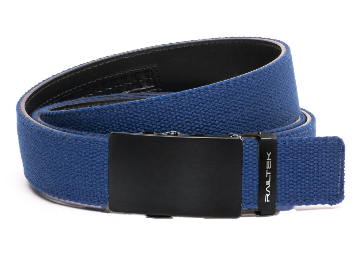 Black Railtek™ Belt – Royal Blue Canvas strap