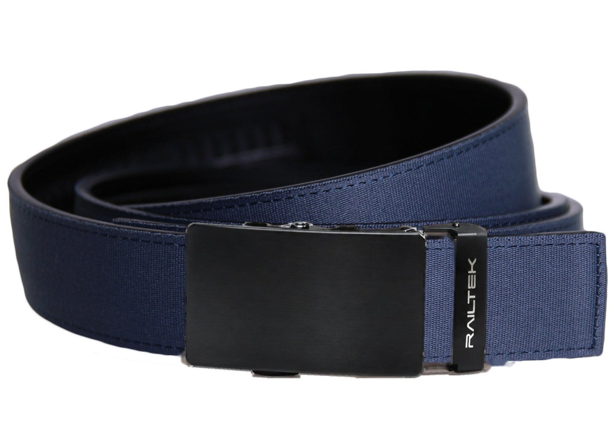 Black Railtek™ Belt – Navy Blue Polyester strap