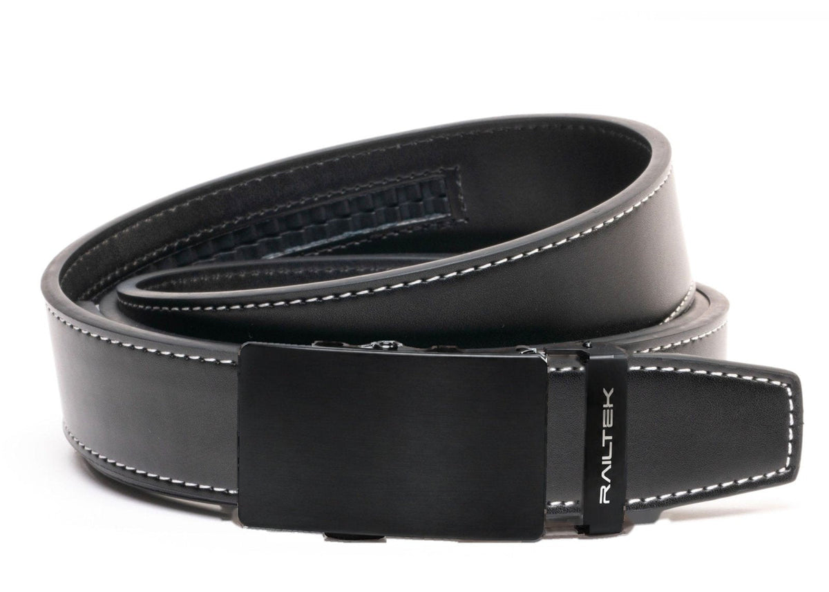 Black Railtek™ Belt – Black Contrast Stitch strap