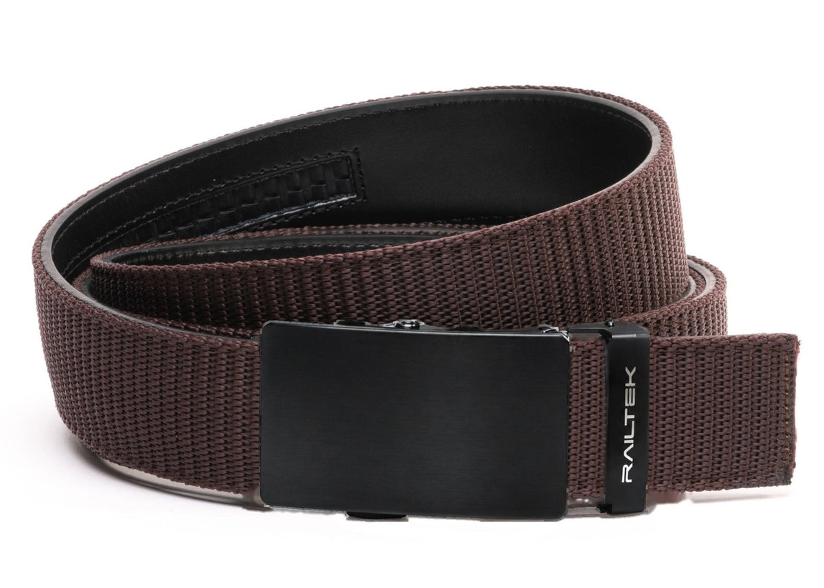 Black Railtek™ Belt – Dark Brown Nylon strap