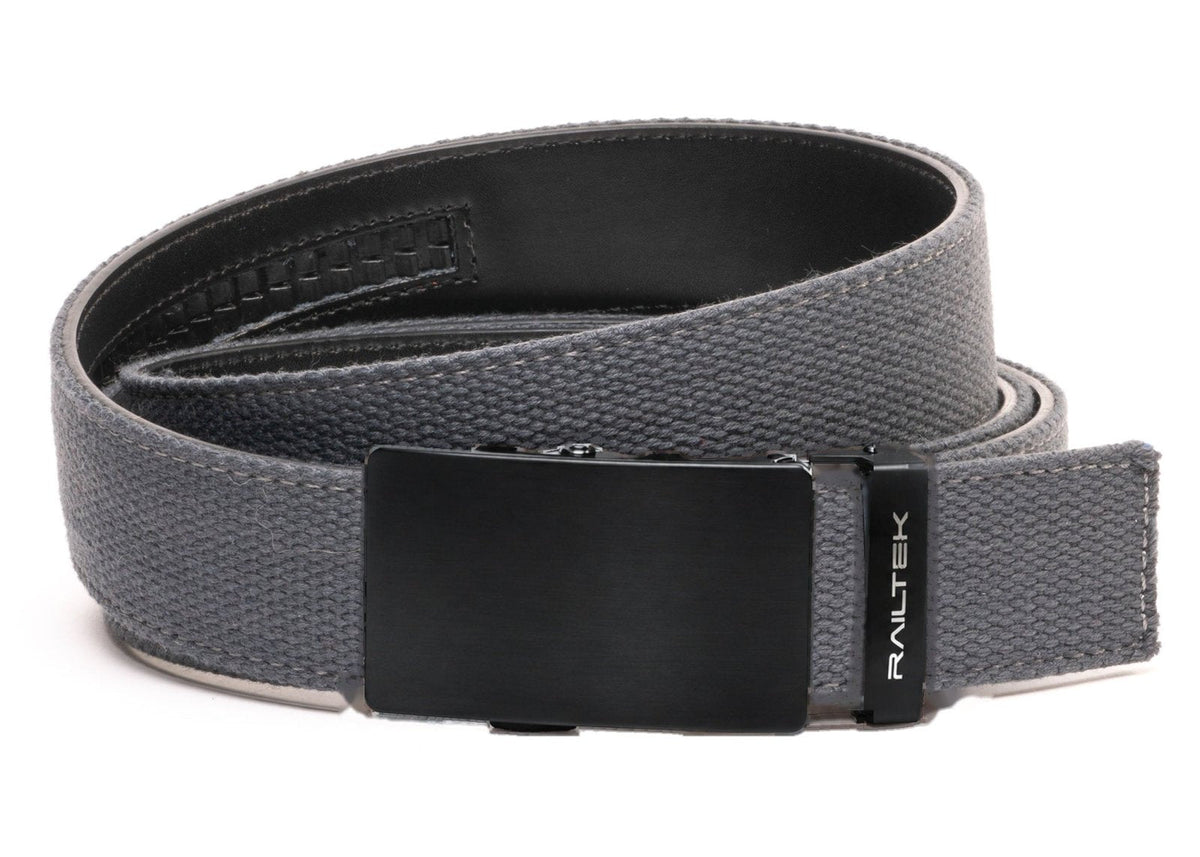Black Railtek™ Belt – Dark Grey Canvas strap