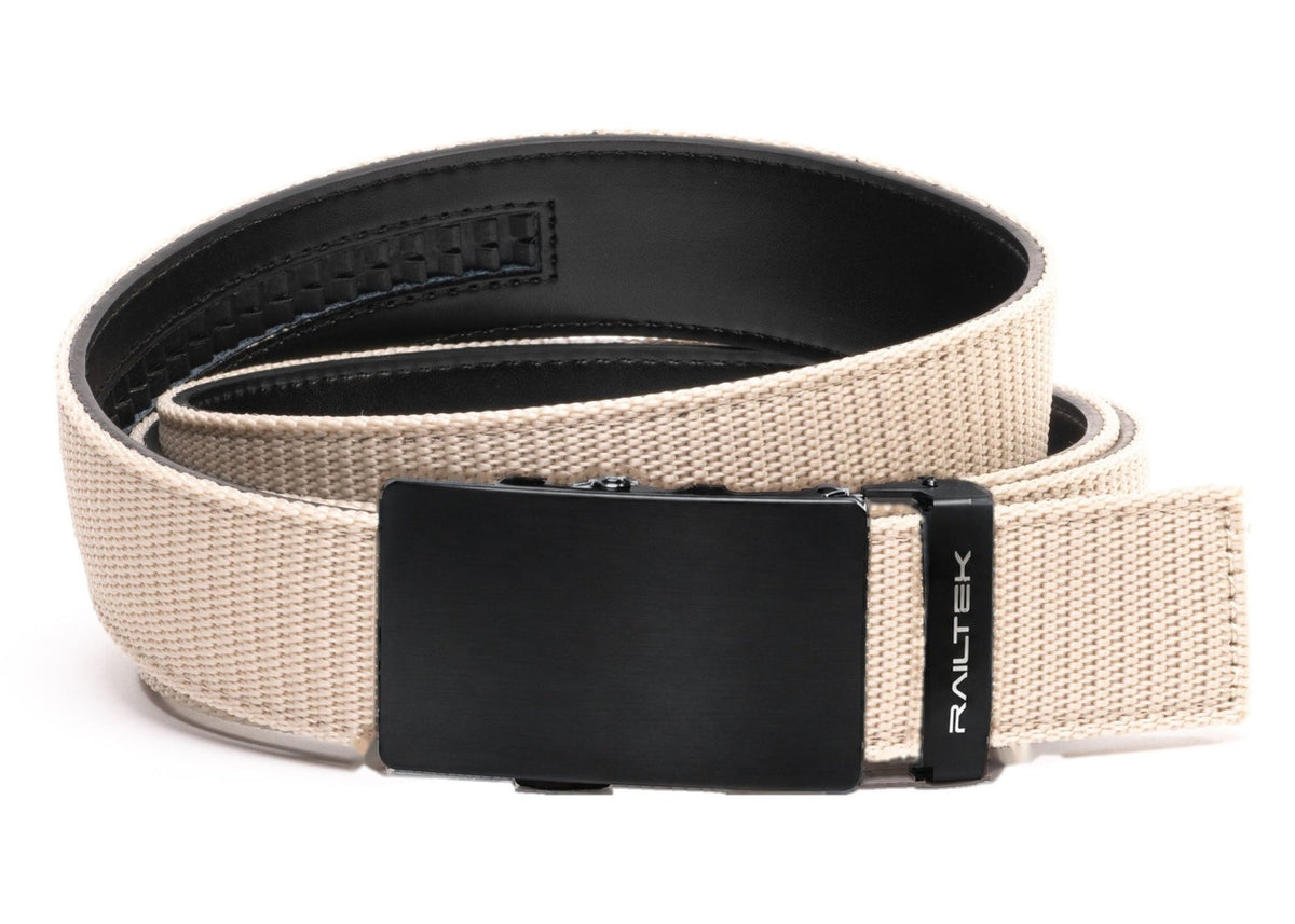 Black Railtek™ Belt – Cream Nylon strap