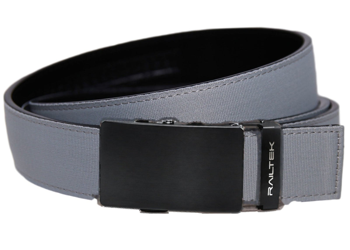 Black Railtek™ Belt – Light Grey Polyester strap