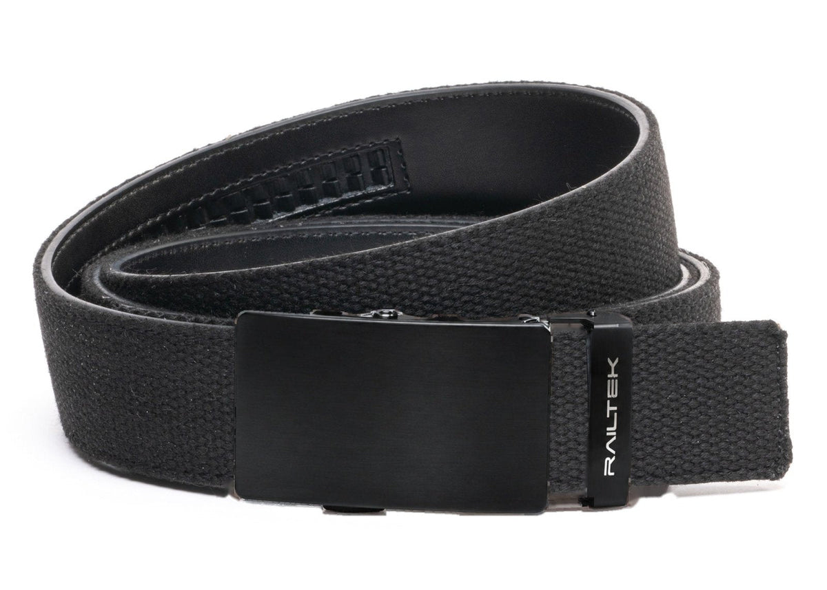 Black Railtek™ Belt – Black Canvas strap