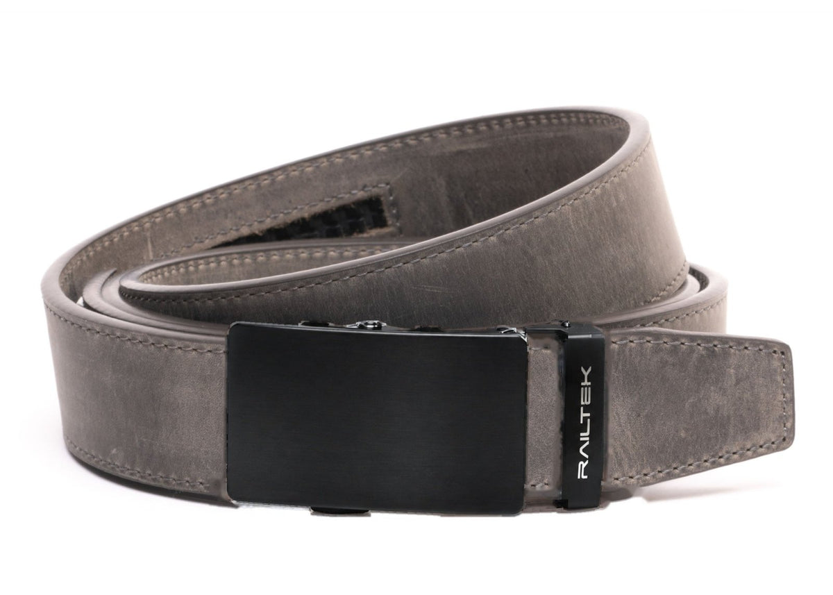 Black Railtek™ Belt – Dark Grey Suede strap