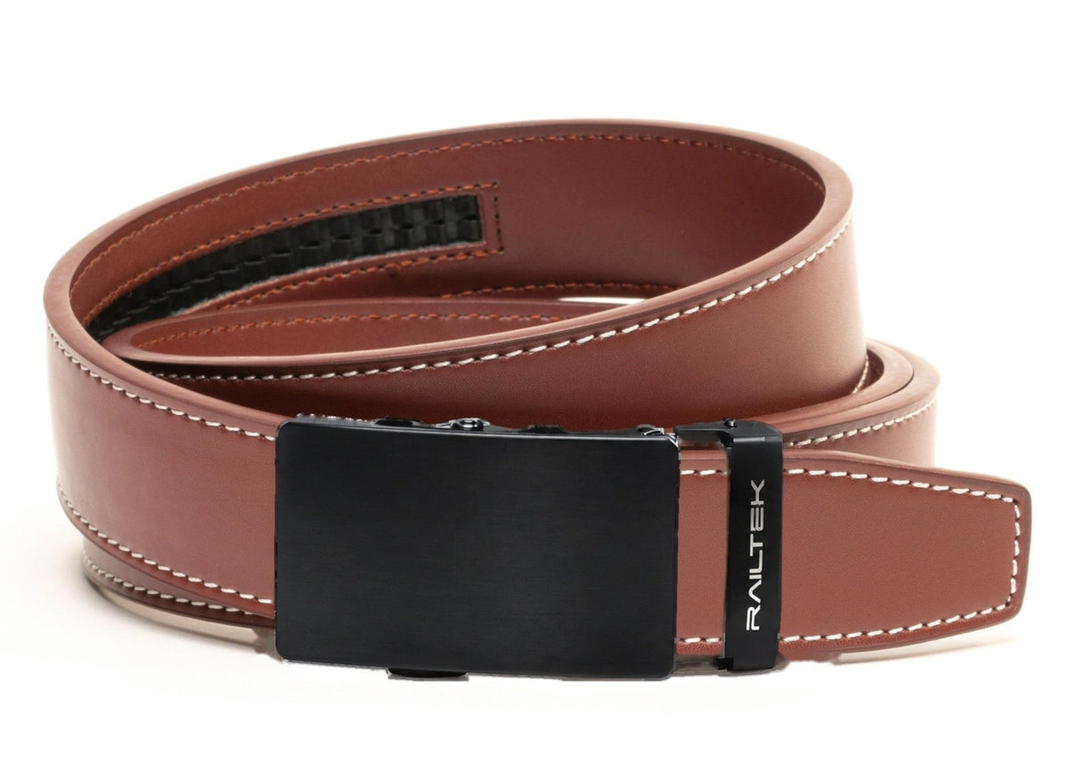Black Railtek™ Belt – Burgundy Contrast Stitch strap