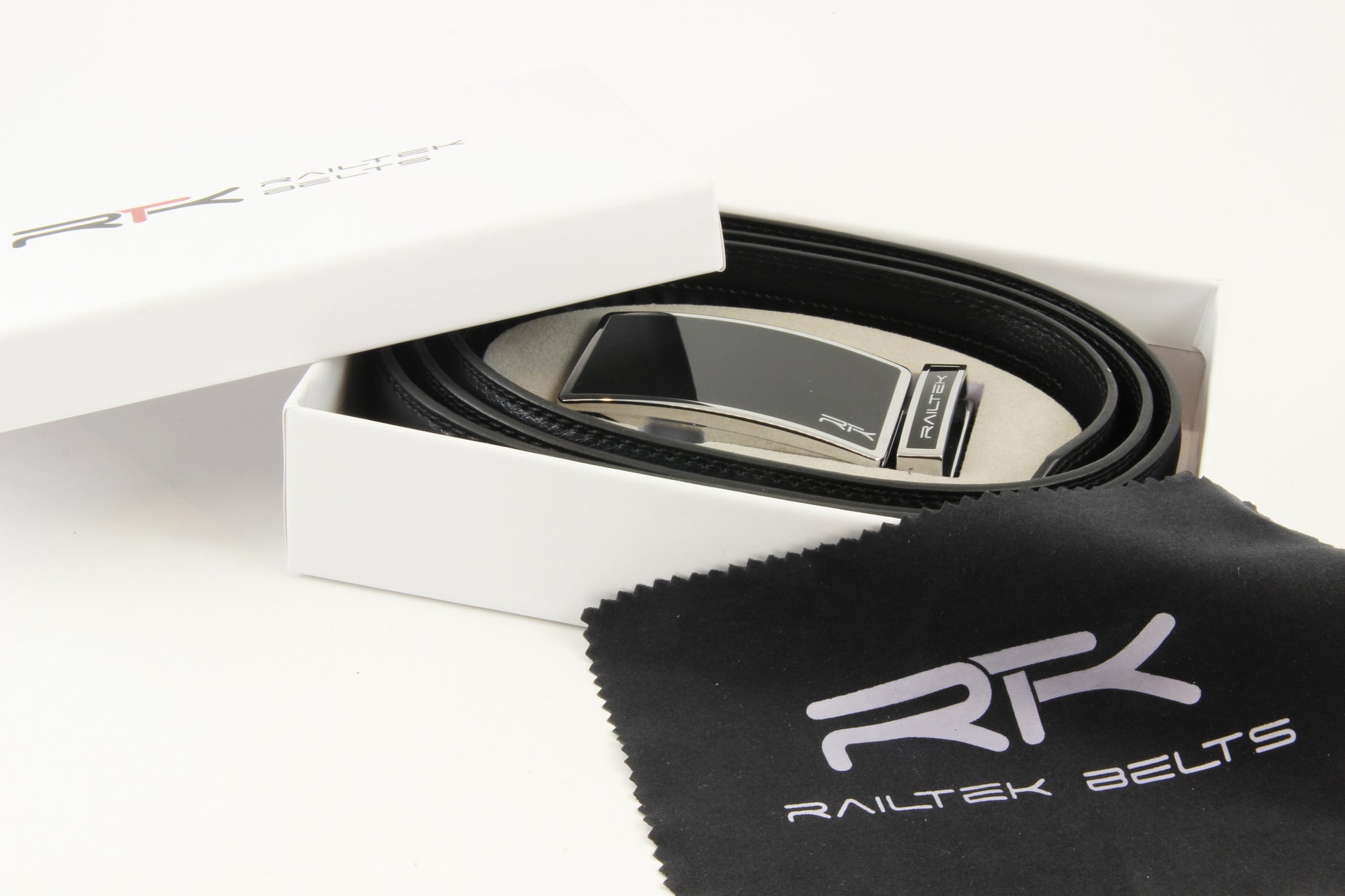 Railtek Ratchet Belt - Square Leather Zinc / Yellow - Contrast Stitch