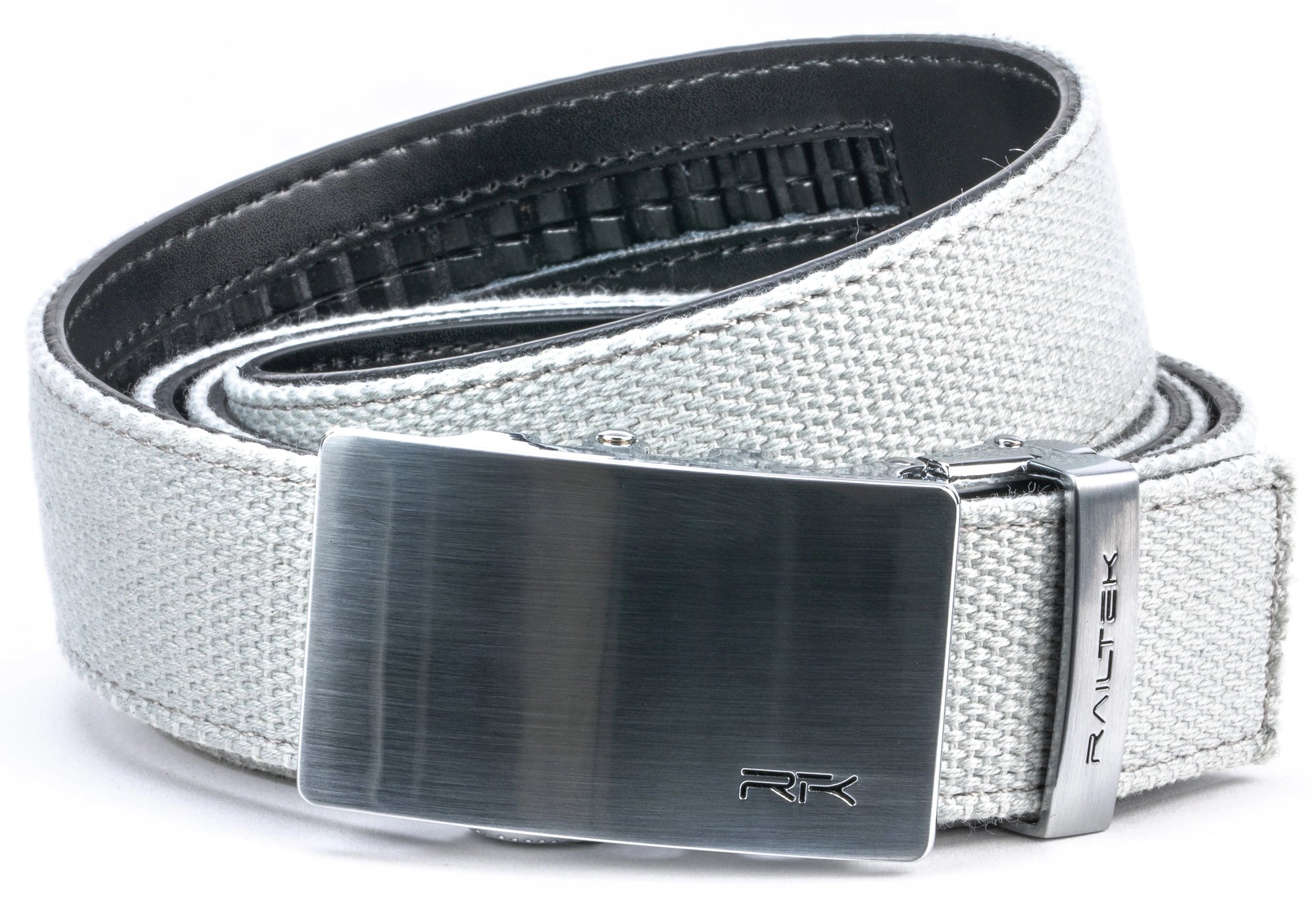 Grey Canvas Ratchet Belt Strap