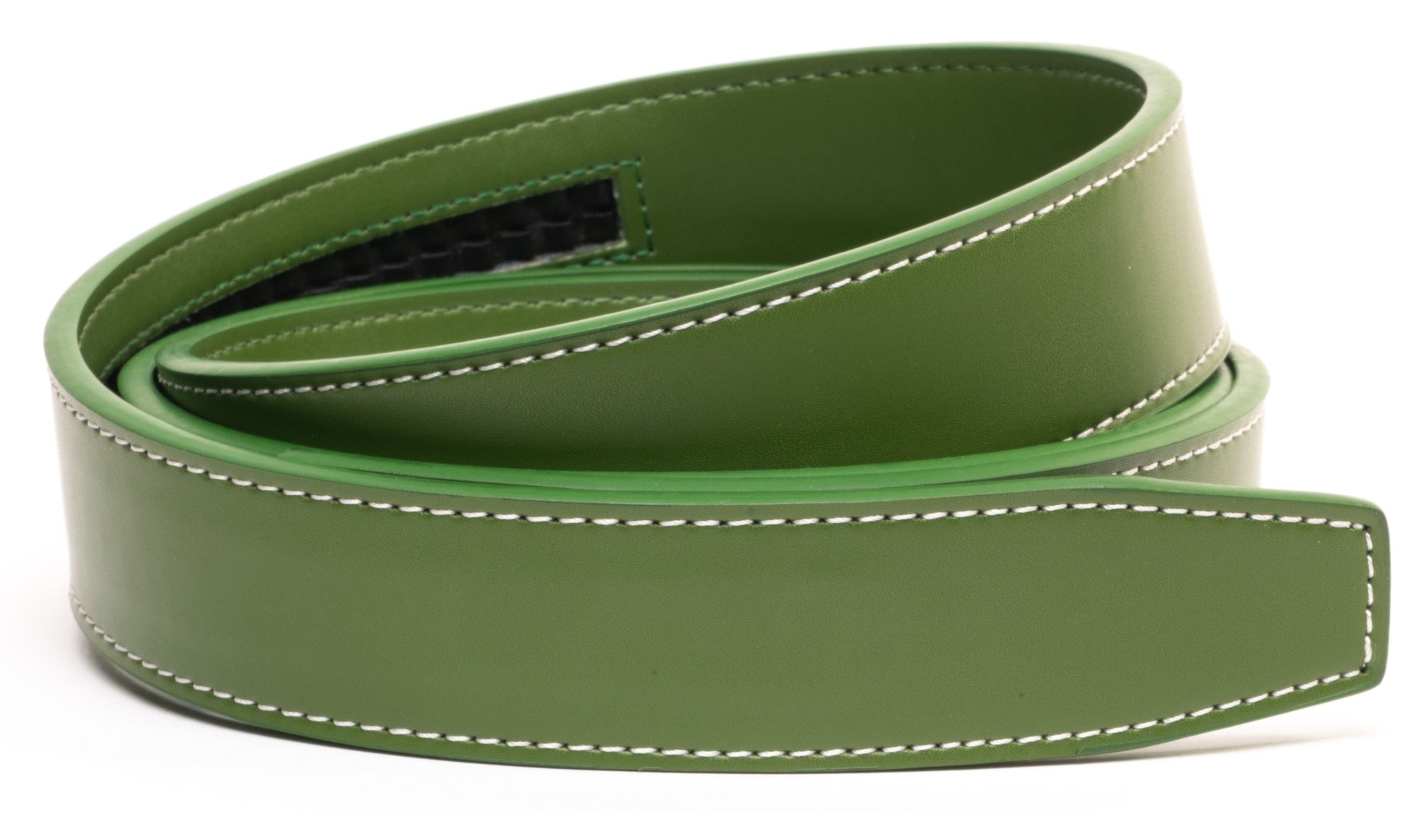 Wilderness Green Contrast Stitch Leather - Railtek™ Belt Strap Only