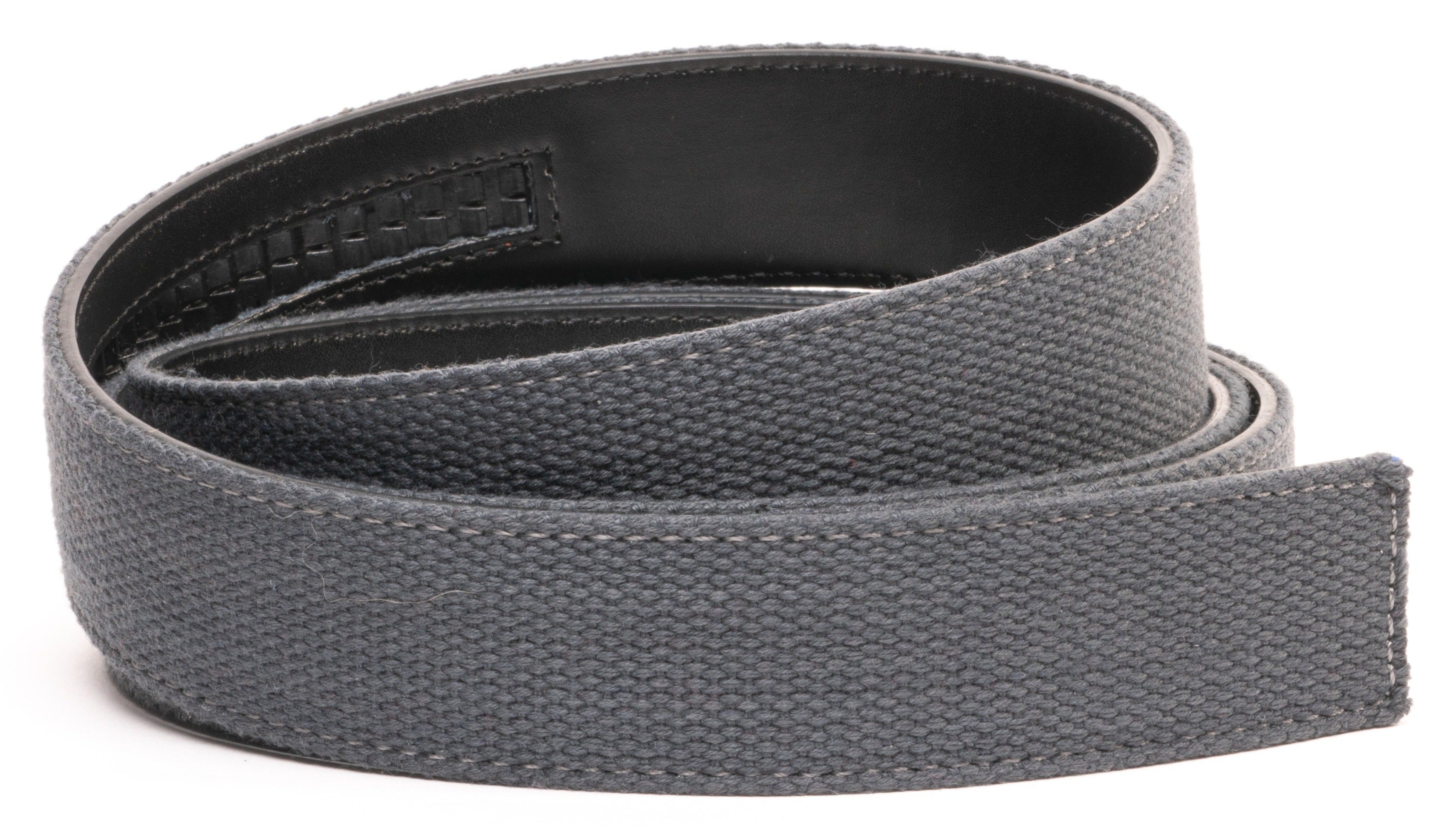 Grey Canvas Ratchet Belt Strap