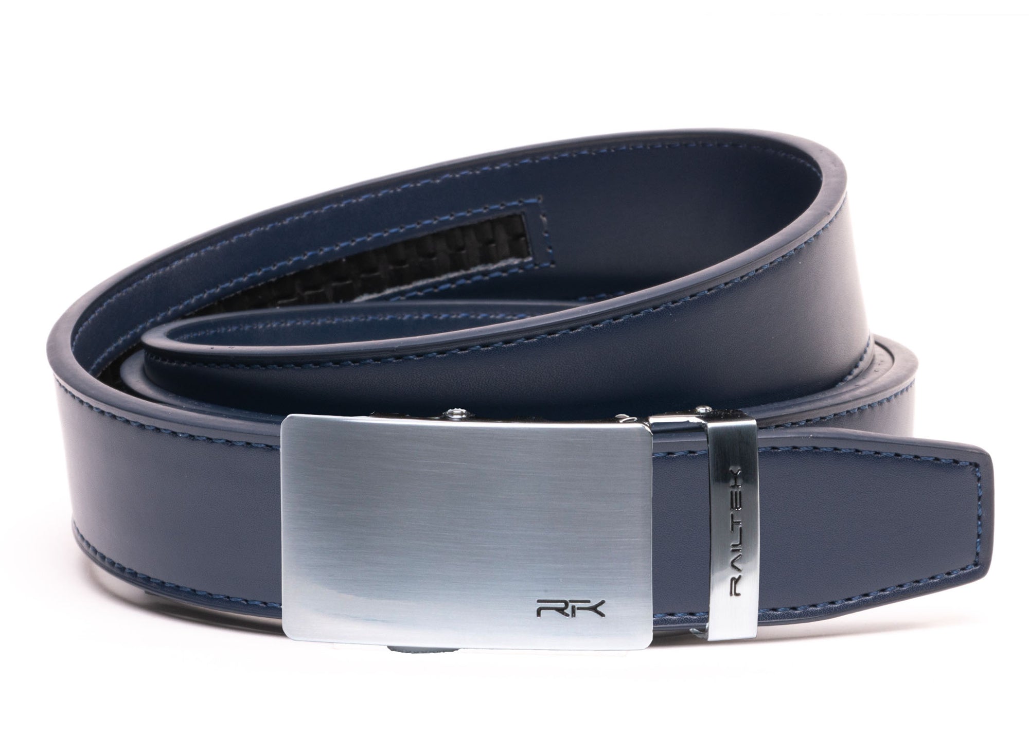 Reversible Belt Clamp-on Buckle Genuine Leather Dress Belt 1-1/8