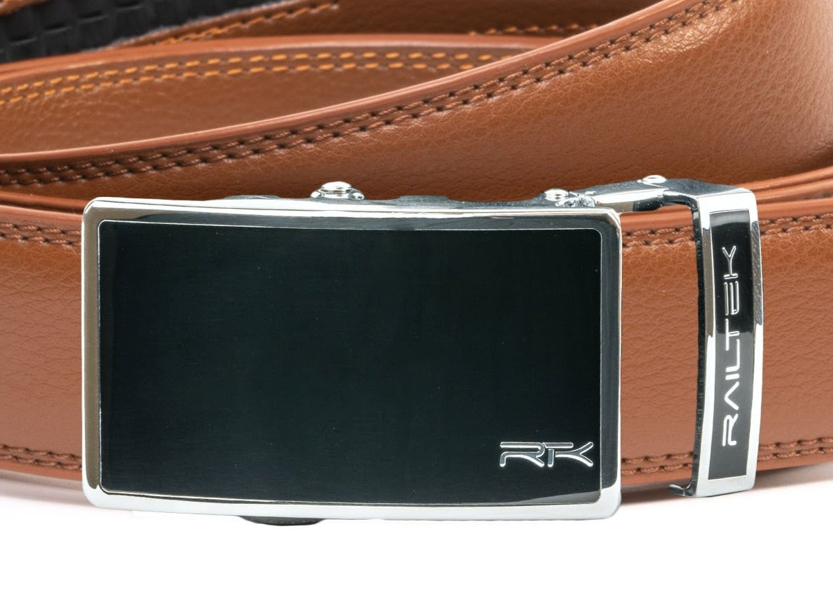 Tour Gear Custom Fit Golf Belt - Brown with Matte Black Buckle (Gift Box)